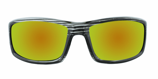Backyard - Polarized Colorful Sports Wrap Charcoal Translucent (Sunburst Mirror)