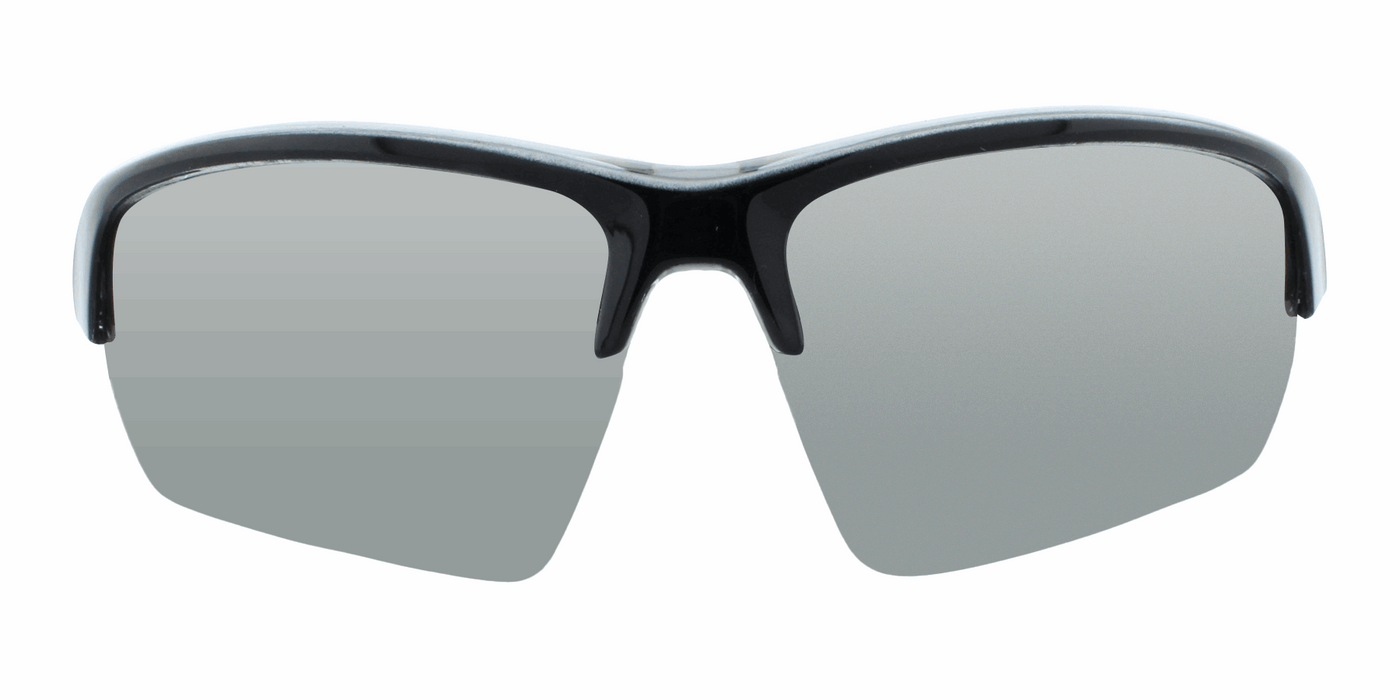 Tanner - Polarized Colorful Sports Half-Rim Black & Charcoal Translucent (Silver Mirror)