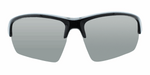 Tanner - Polarized Colorful Sports Half-Rim Black & Charcoal Translucent (Silver Mirror)