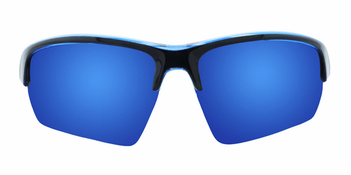 Tanner - Colorful Sports Half-Rim Black & Blue Translucent (Ice Blue Mirror)