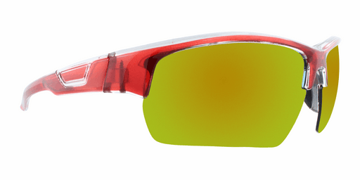 Tanner - Colorful Sports Half-Rim Red Translucent & Clear (Sunburst Mirror)
