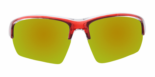 Tanner - Colorful Sports Half-Rim Red Translucent & Clear (Sunburst Mirror)