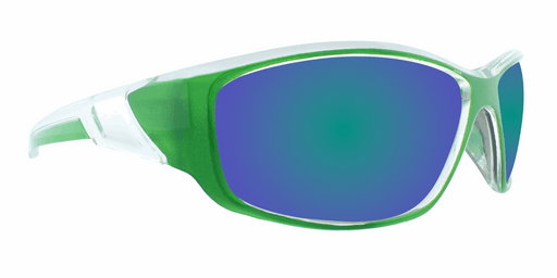Wheeler - Polarized Classic Sports Wrap Green & Clear (Ocean Blue Mirror)