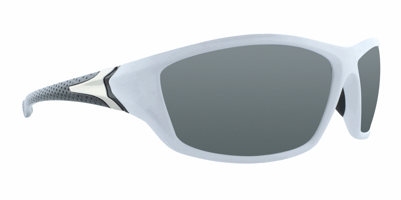 Dustin - Polarized Sports Wrap White & Silver (Smoked)