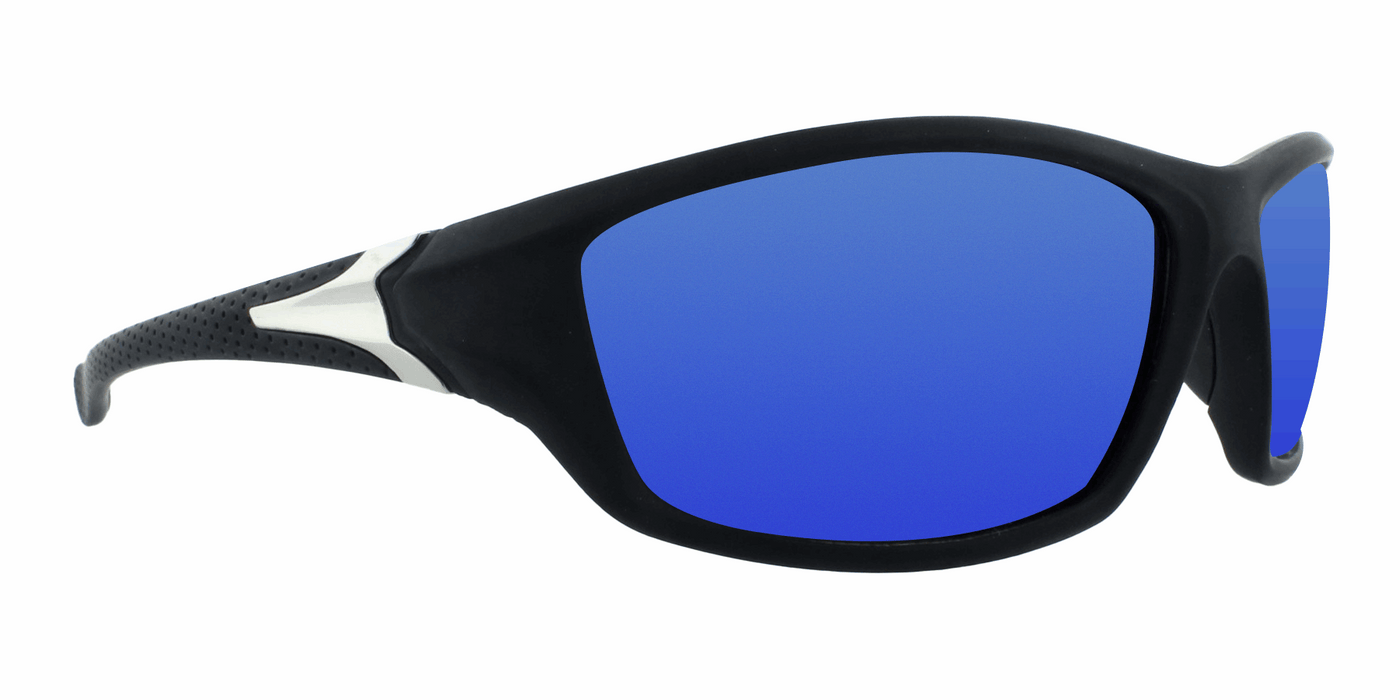 Dustin - Sports Wrap Black & Silver (Ice Blue Mirror)