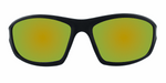 Dustin - Polarized Sports Wrap Black & Silver (Sunburst Mirror)