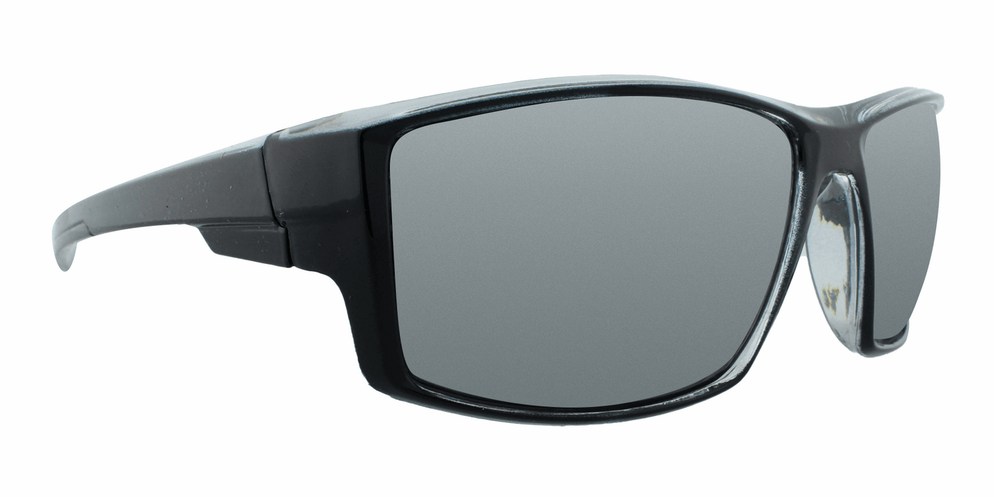 Brandon - Black Sports Wrap with Charcoal Translucent Inner (Silver Mirror)