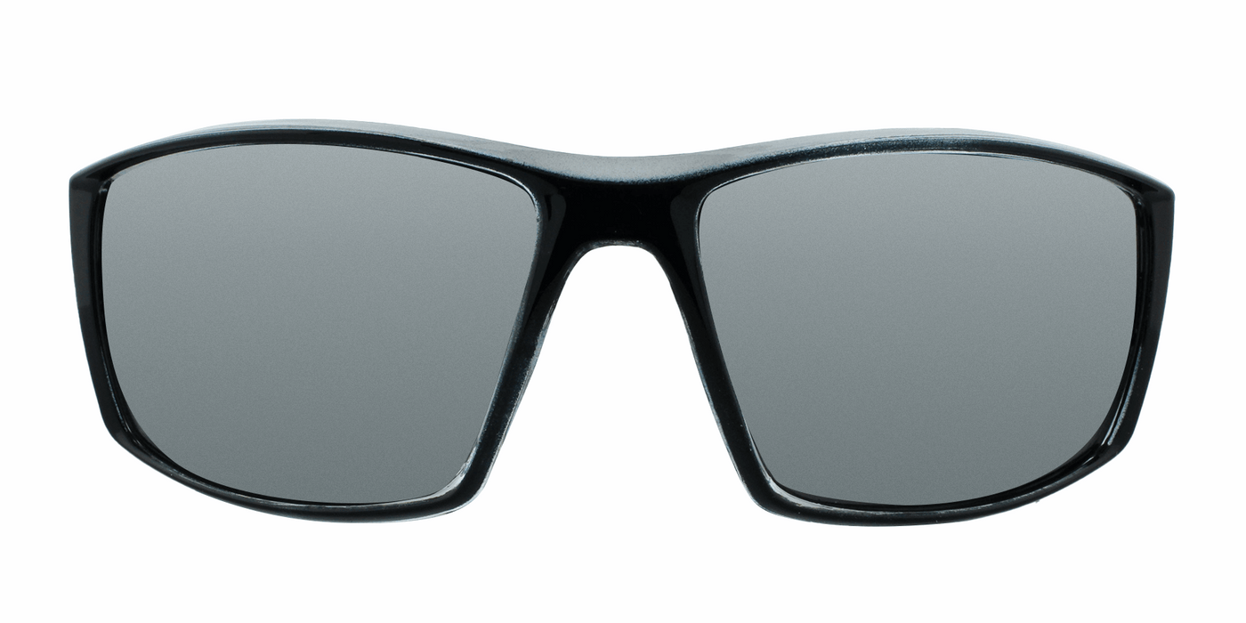Brandon - Black Sports Wrap with Charcoal Translucent Inner (Silver Mirror)