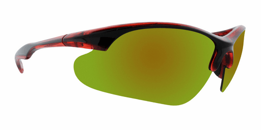 Valance - Polarized Colorful Sports Blade Black & Red Translucent (Sunburst Mirror)