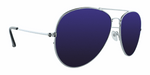 Flyover - Flat Lens Aviator Silver (Blue Mirror)