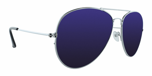 Flyover - Flat Lens Aviator Silver (Blue Mirror)