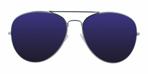 Flyover - Flat Lens Aviator Silver (Blue Mirror)