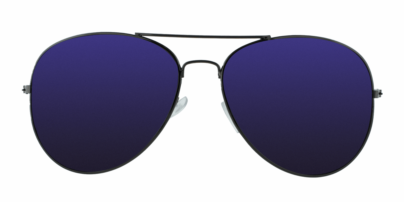 Flyover - Flat Lens Aviator Gunmetal (Blue Mirror)