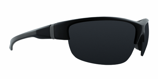 Robbie - Half-Rim Sports Black with Silver Accents (Smoked)
