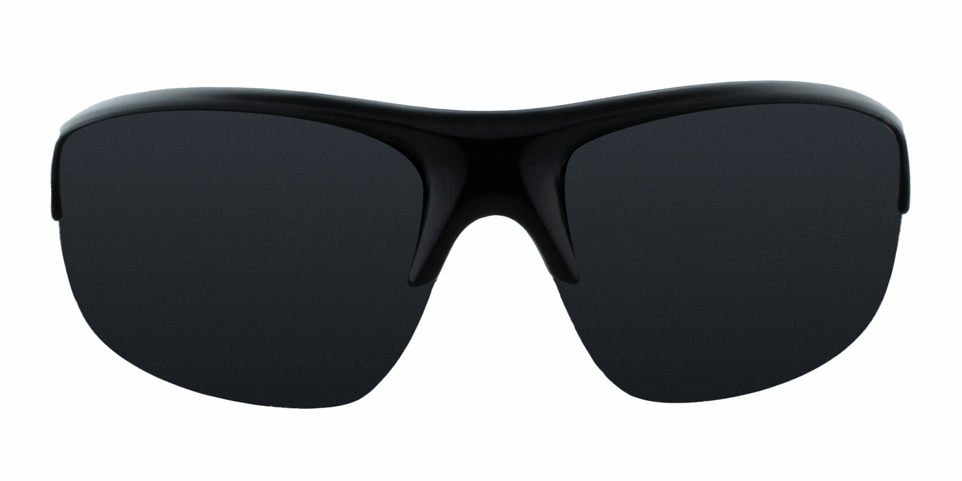 Robbie - Half-Rim Sports Black with Silver Accents (Smoked)