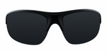 Robbie - Half-Rim Sports Black with Silver Accents (Smoked)