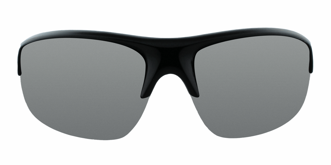 Robbie - Half-Rim Sports Black with Silver Accents (Silver Mirror)