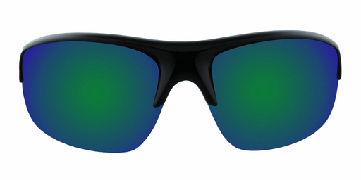 Robbie - Half-Rim Sports Charcoal with Black Accents (Blue Mirror)