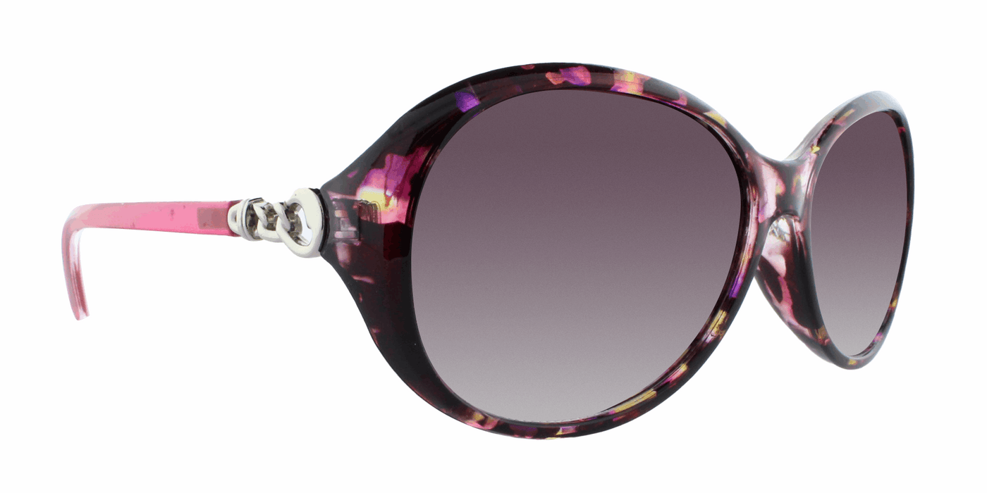 Haylea - Polarized Polished Fashion with Metal Accents Pink Floral (Smoked)