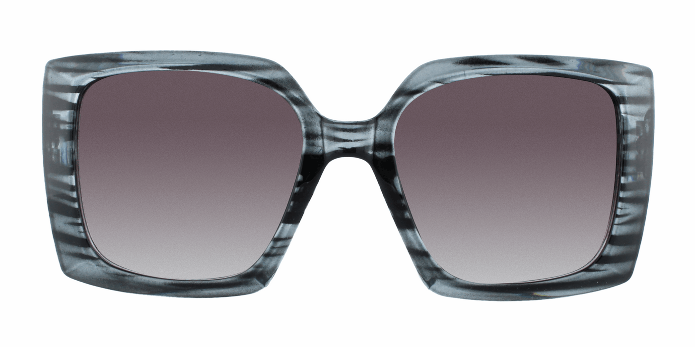 Odessa - Polarized Oversized Fashion Black Striped (Smoked)