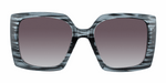 Odessa - Polarized Oversized Fashion Black Striped (Smoked)