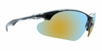 Valance - Polarized Colorful Sports Blade Black & Charcoal Translucent (Sunburst Mirror)
