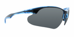 Valance - Polarized Colorful Sports Blade Black with Blue Translucent (Smoked)