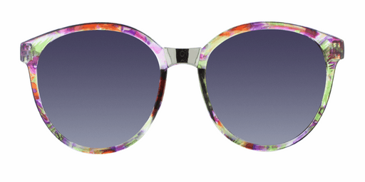 Vickie - Polarized Oversized Fashion Red & Purple Floral (Smoked)