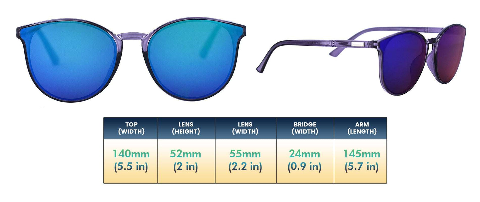 Lilith - Colorful Fashion Plum Translucent (Blue Mirror)