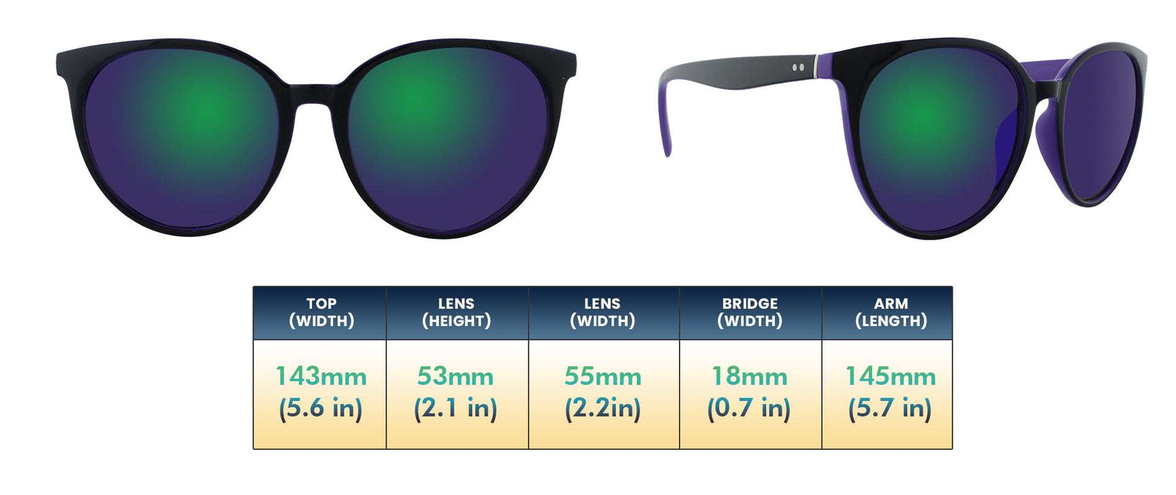 Paige - Polarized Classic Fashion Black/Pink (Pink Mirror)