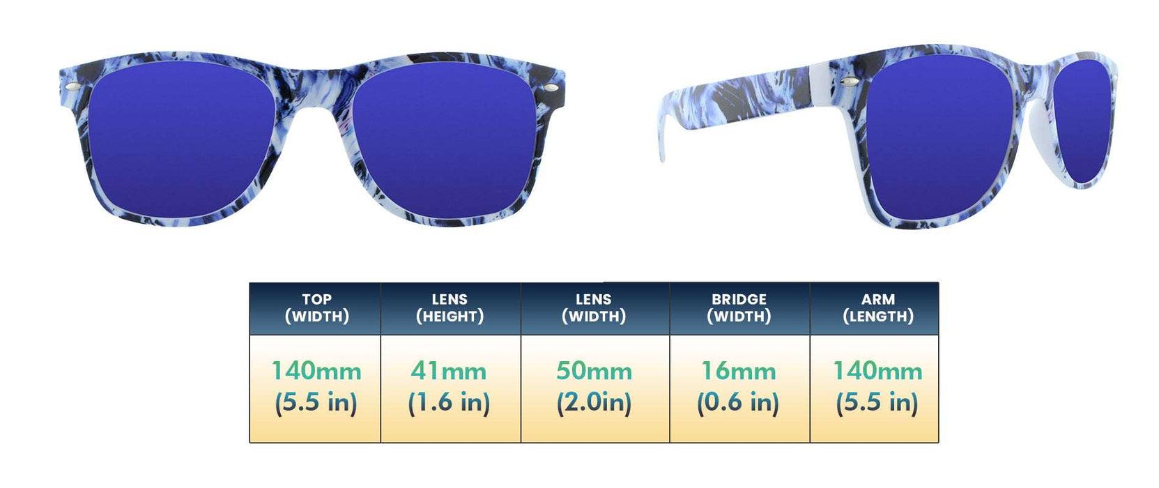 Ripple - Polarized Retro Print Charcoal Marble (Silver Mirror)