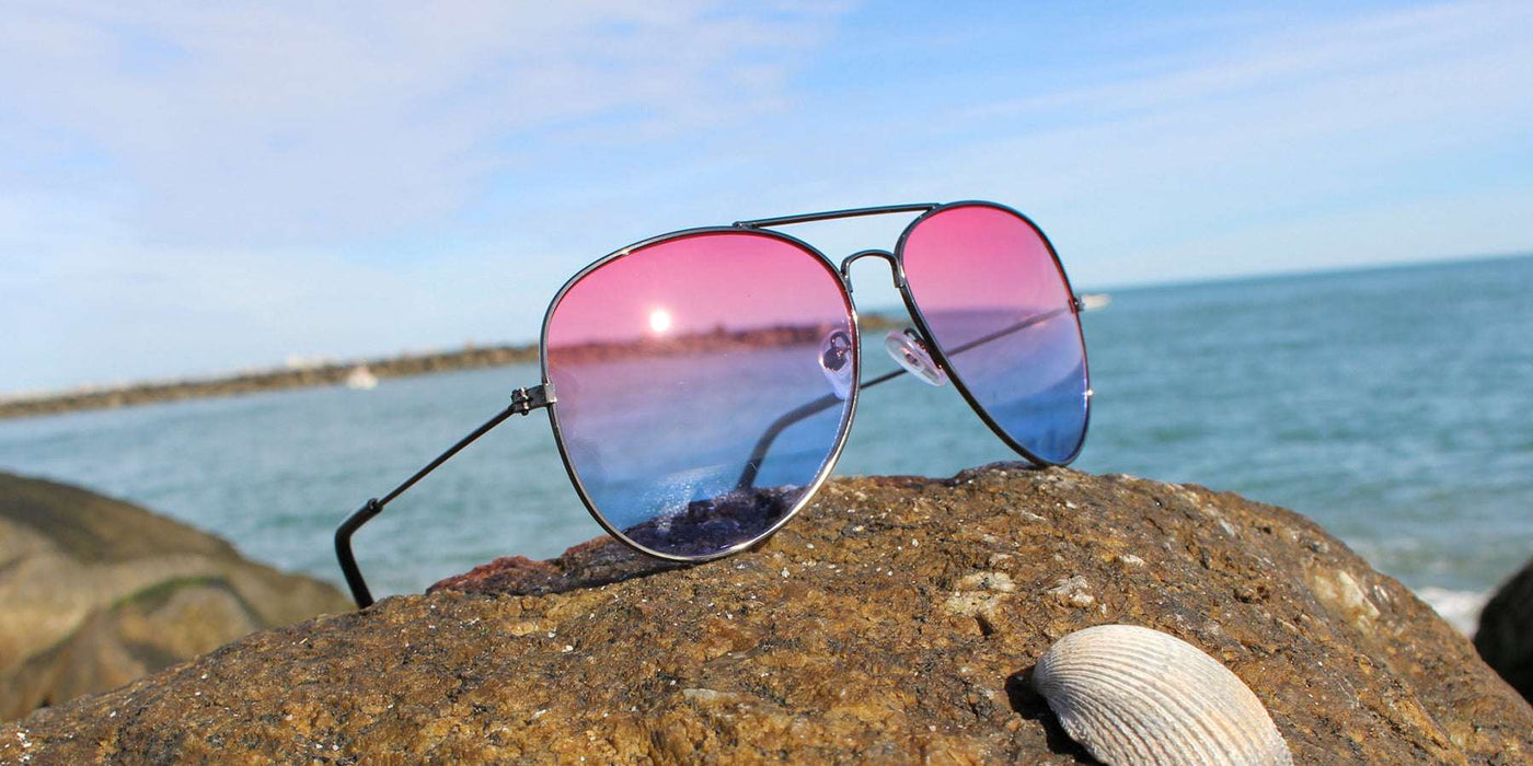 Sunset | PETITE - Classic Aviator Graphite (Rose/Sapphire)