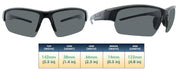 Tanner - Polarized Colorful Sports Half-Rim Black & Charcoal Translucent (Silver Mirror)