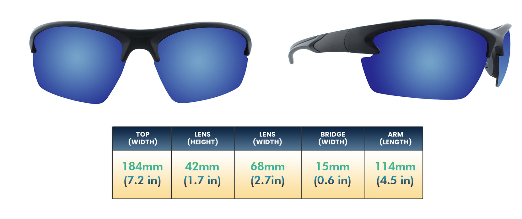 Two-Stroke - Polarized Classic Sports Blade Black (Ice Blue Mirror)