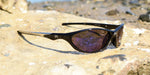 Flux - Polarized Thin Sports Wrap Black (Gold Mirror)