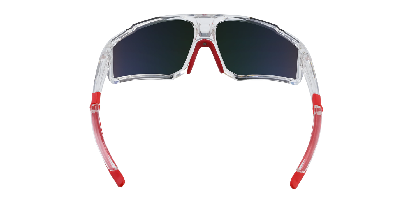 Mountaineer - Translucent Sports Wrap Clear with Red Accents (Sunburst Mirror)