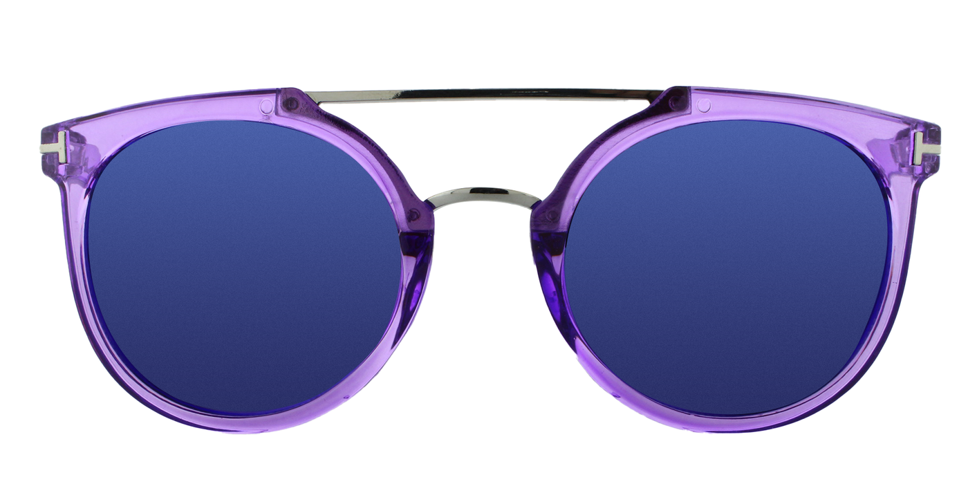 Heidi - Retro Fashion Purple Translucent (Blue Mirror)