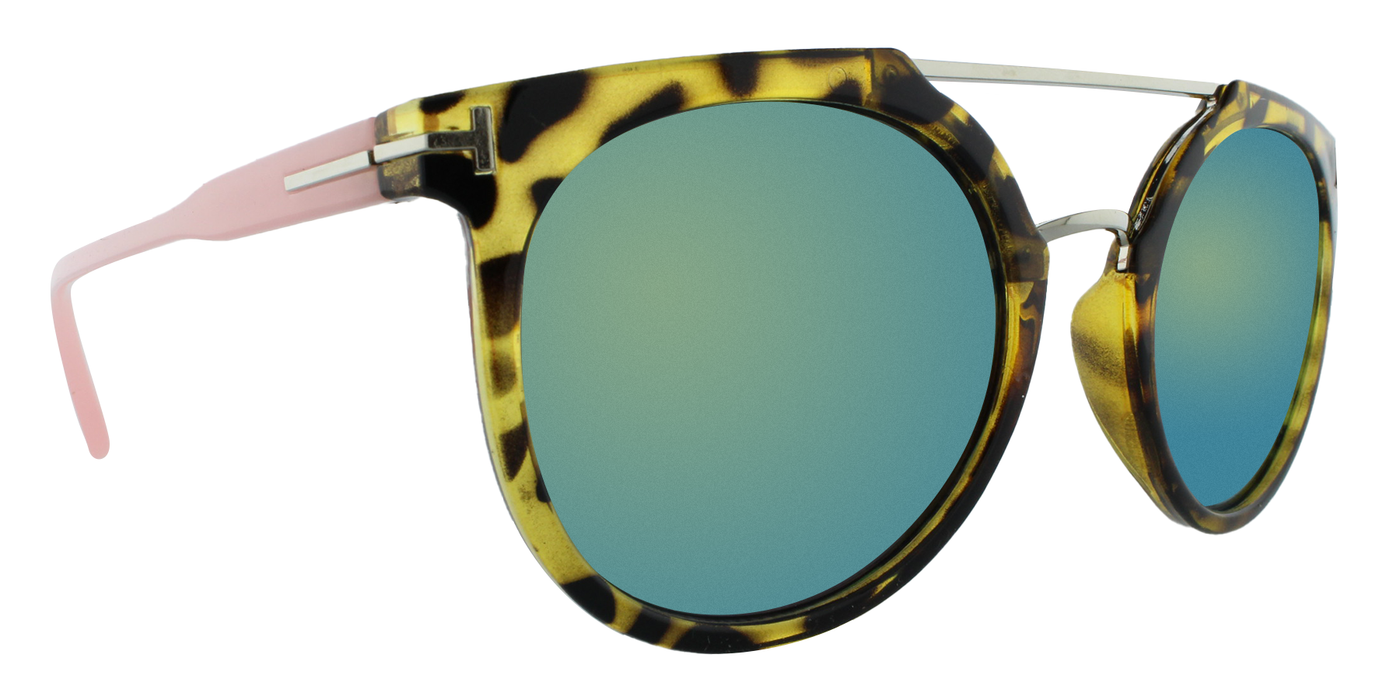 Heidi - Retro Fashion Tortoise Translucent (Gold Mirror)