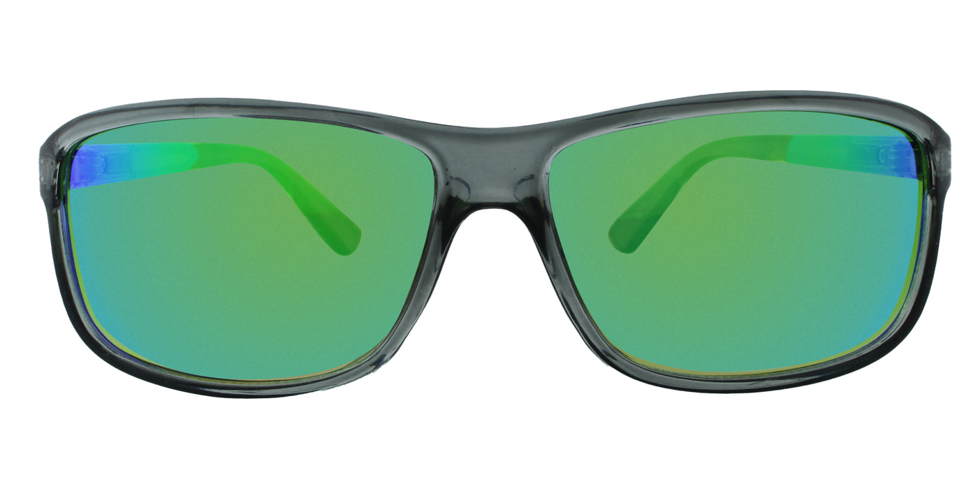 Nightshade - Clear Flash Mirror Club Glasses Gray (Green Iridescent Mirror)