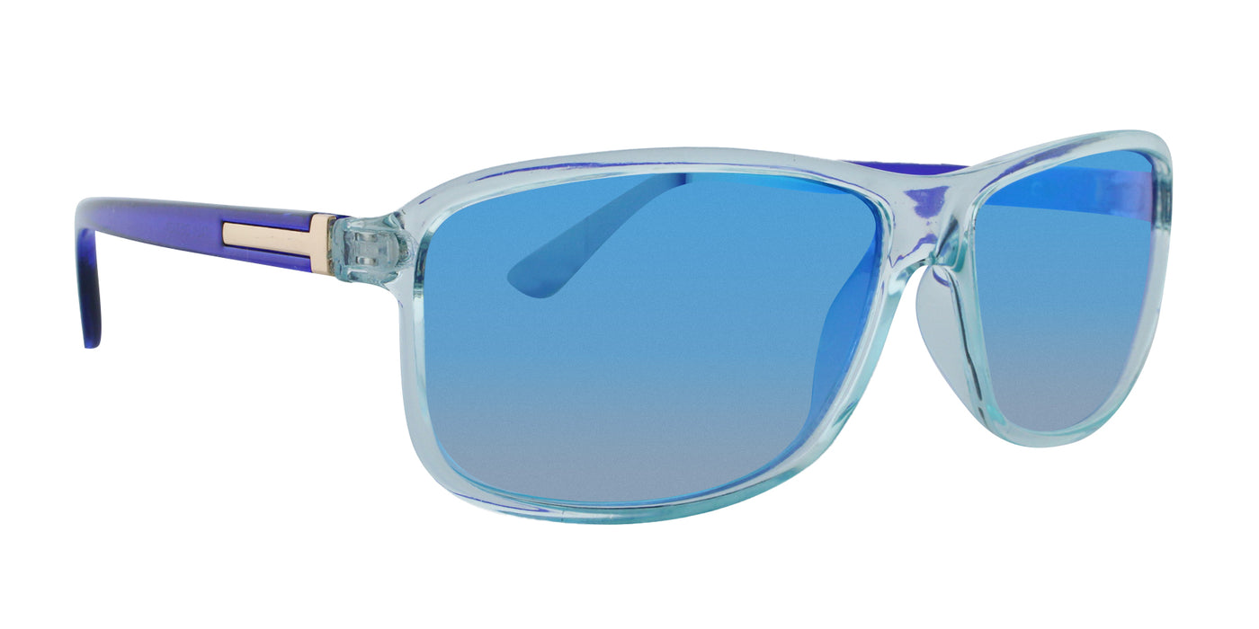 Nightshade - Clear Flash Mirror Club Glasses Blue (Blue Iridescent Miror)