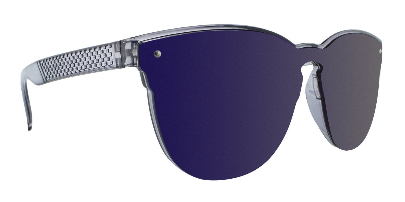 Sandy -  Lightweight Fashion with Charcoal Translucent Frame (Blue Mirror)