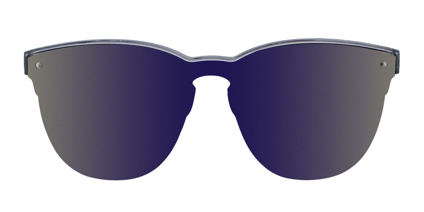 Sandy -  Lightweight Fashion with Charcoal Translucent Frame (Blue Mirror)