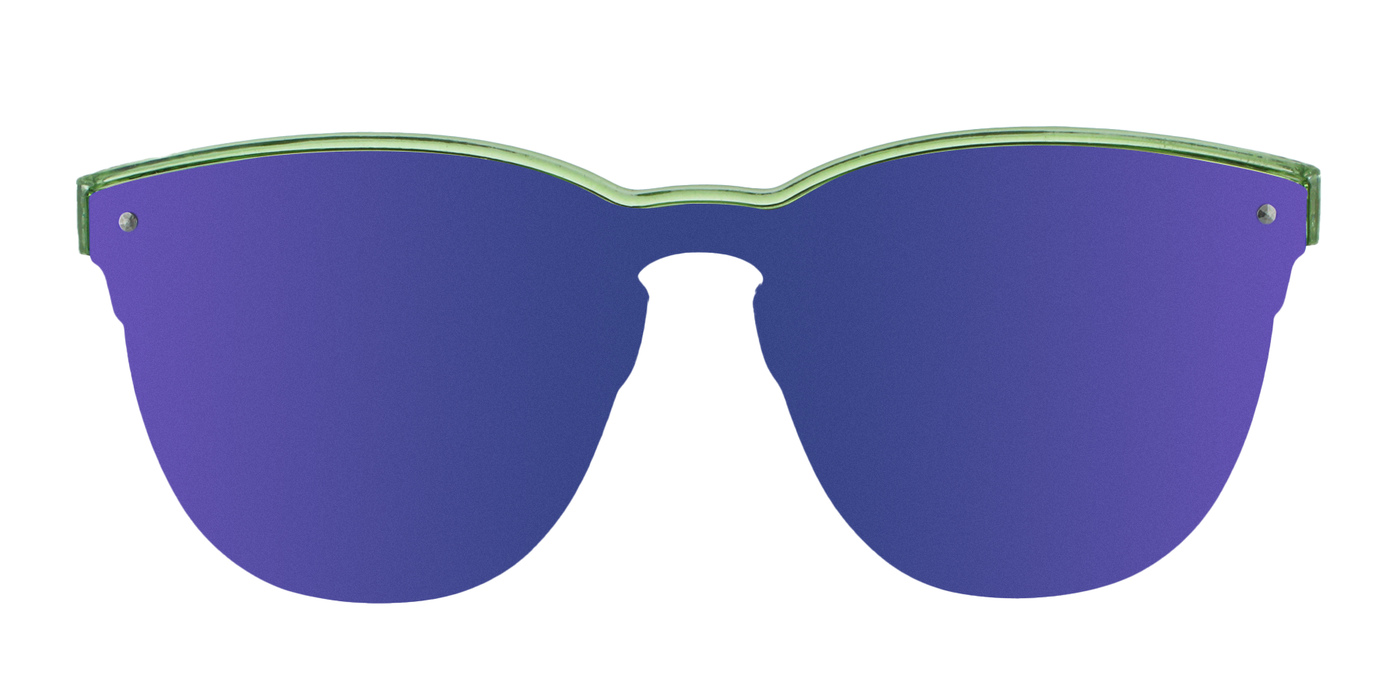 Sandy -  Lightweight Fashion with Green Translucent Frame (Bluegreen Mirror)