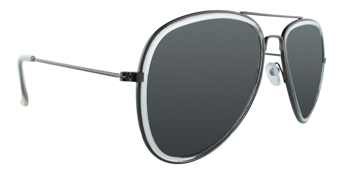 Drone -  Classic Aviator with Clear Rim and Gunmetal Frame (Smoked)