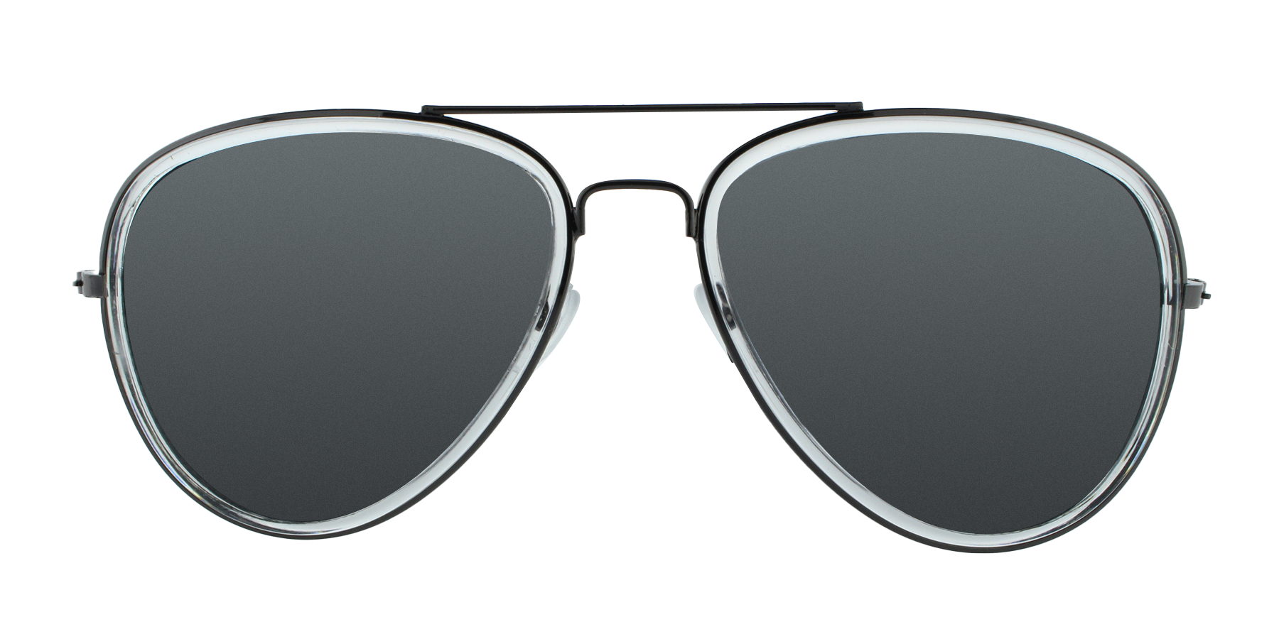 Drone -  Classic Aviator with Clear Rim and Gunmetal Frame (Smoked)