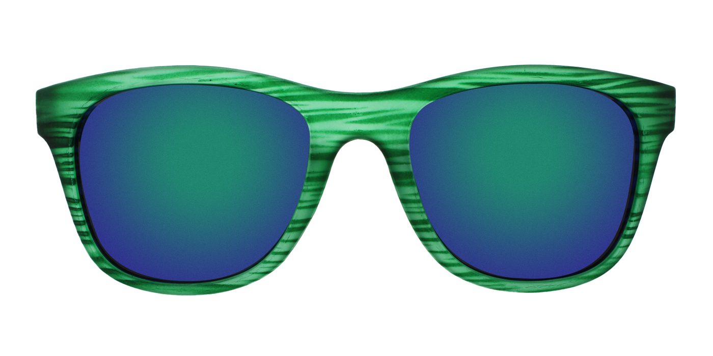 Zeb - Striped Classic Retro Green (Bluegreen Mirror)