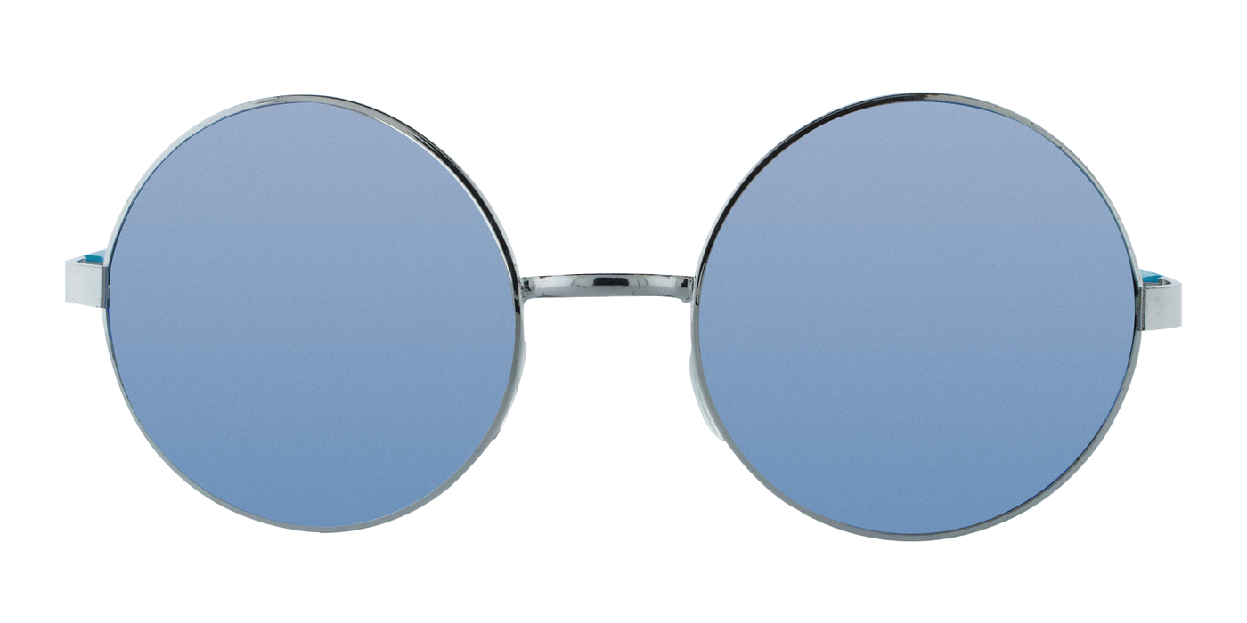 Dusk - Round Fashion Aviator Turqoise & Silver (Blue Mirror)