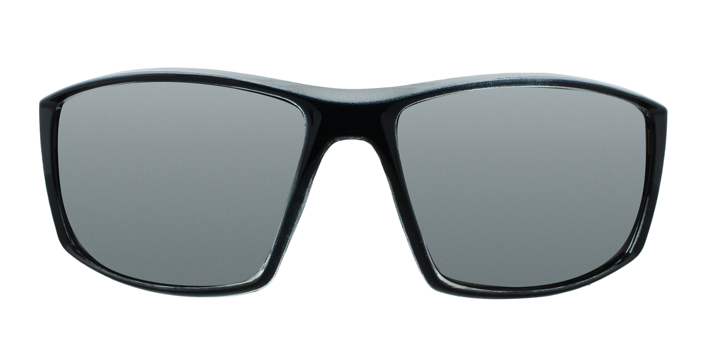 Brandon - Polarized Black Sports Wrap with Charcoal Translucent Inner (Silver Mirror)