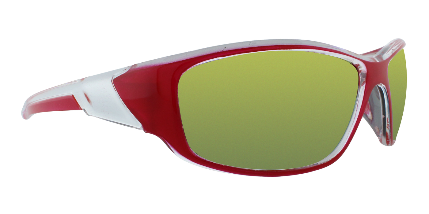 Wheeler - Polarized Classic Sports Wrap Red & Clear (Sunburst Mirror)