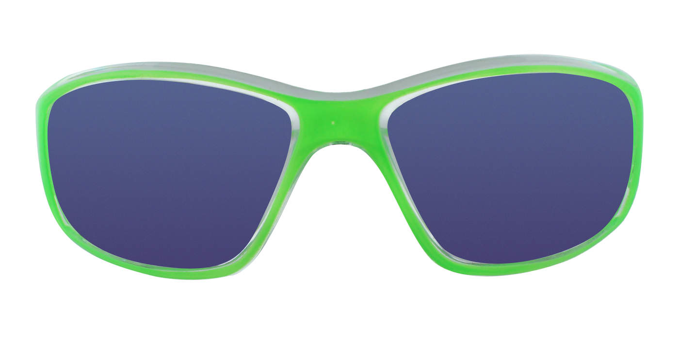 Wheeler - Classic Sports Wrap Neon Green & Clear (Ocean Blue Mirror)